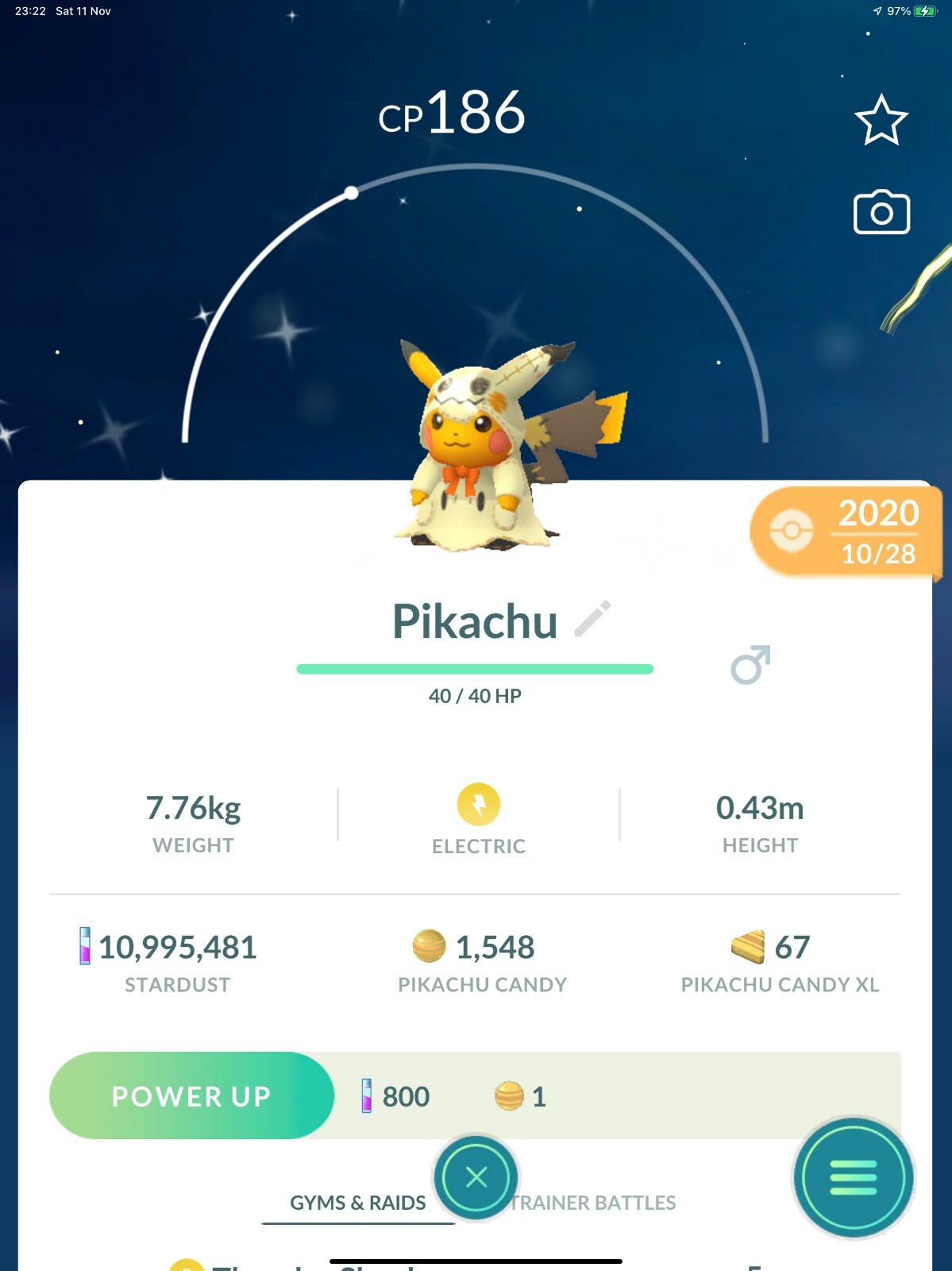 Shiny Pikachu Costume Mimikyu Halloween - TRADE 20kstardust