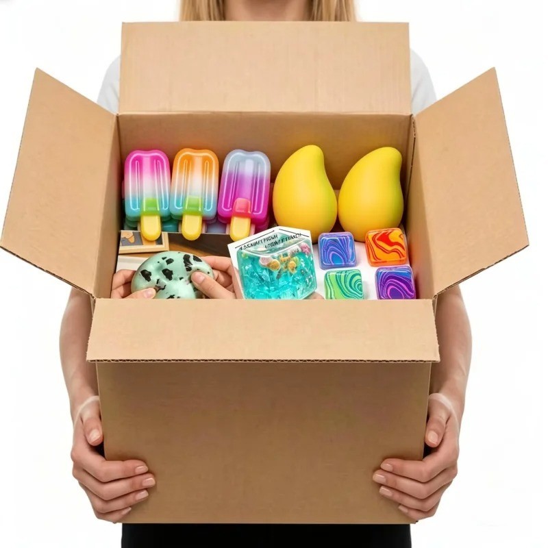 Sensory Squishy Mystery Squishy Box, Blind Box Malt Sugar Stress (1 Random Toy)