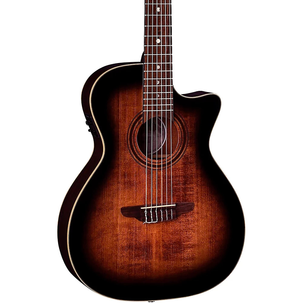 Luna Guitars Art Vintage Nylon Acoustic-Electric Guitar Brown Burst