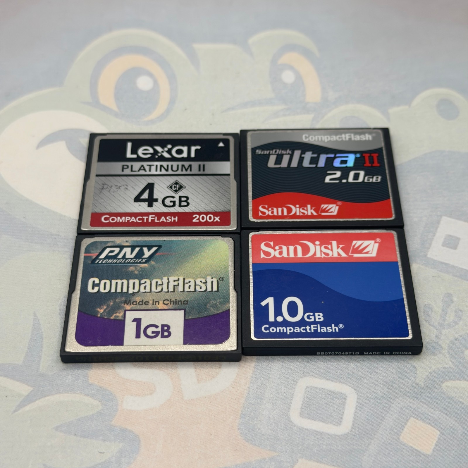 LOT of 4 Compact Flash - Various Sizes - Various Brands - Untested  - GC904
