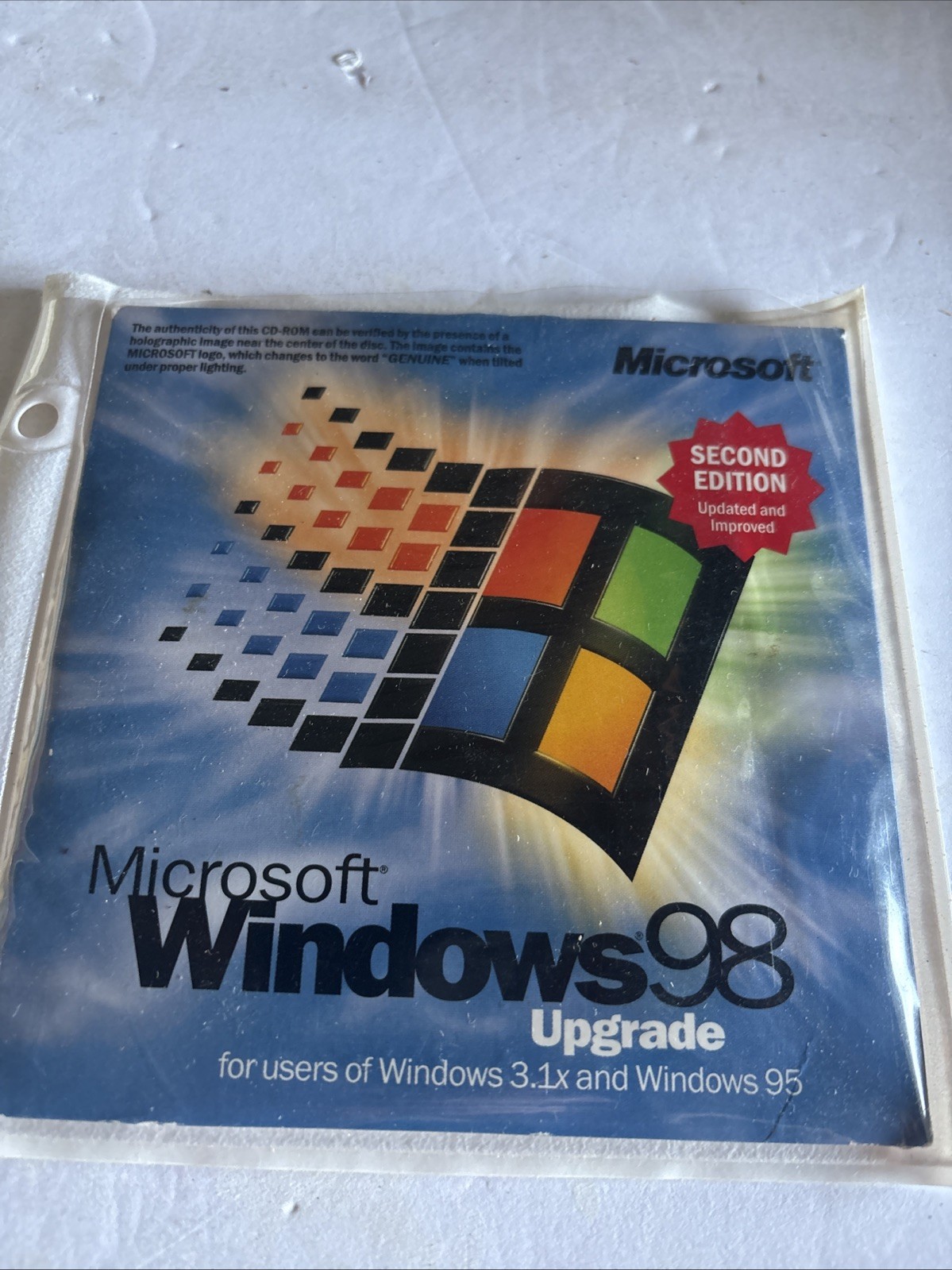 Mircosoft Windows 98 Upgrade Second Edition PC CD Rom