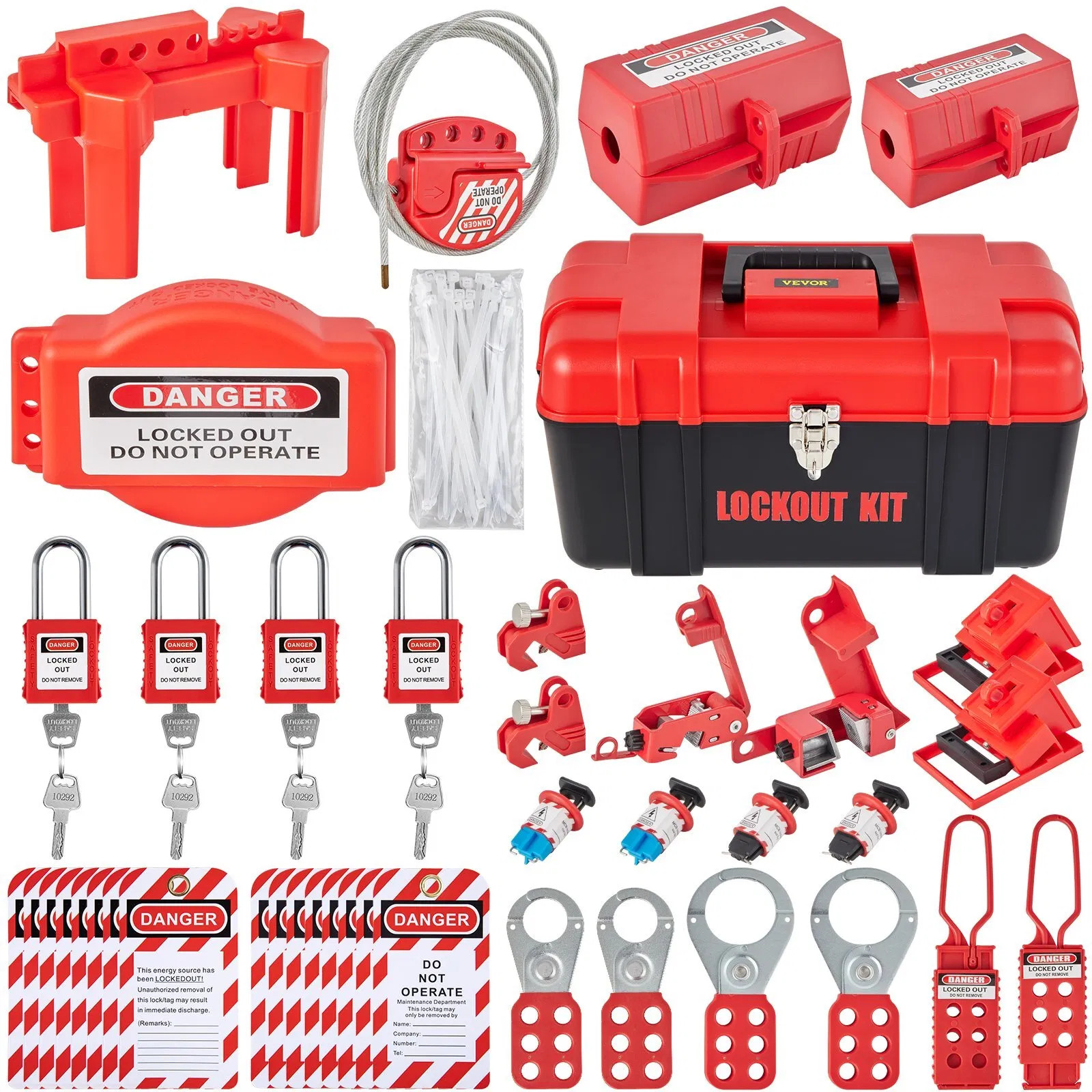 42 PCS Lockout Tagout Kits, Electrical Safety Loto Kit Includes Padlocks, 5 Kind