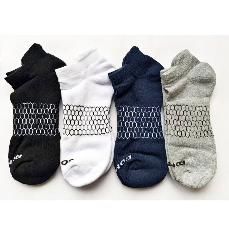 4 pairs Bombas Women's Tri-Block Marl 4 Colors Ankle socks Size Medium 8-10.5