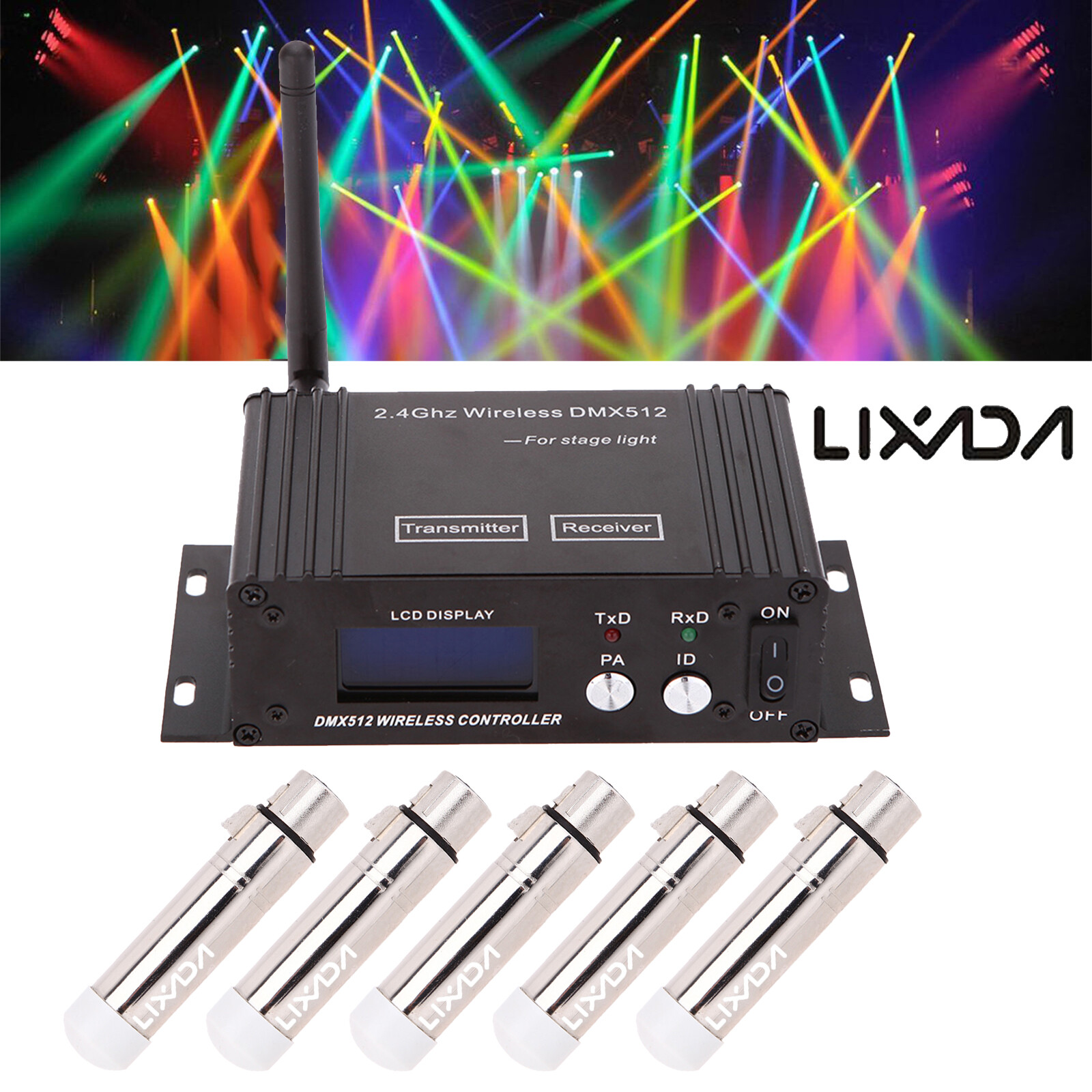 2.4G Wireless DMX Controller Transmitter Receiver Repeater For Stage Light D6K4