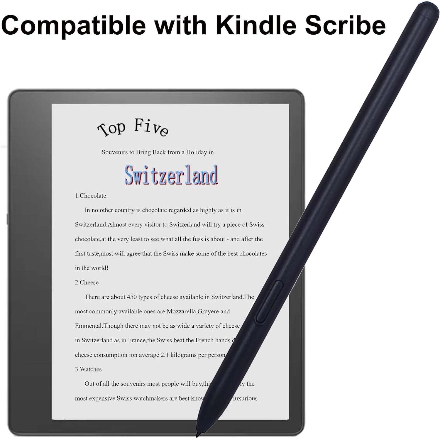 Scribe Stylus Pen for Kindle Marker Compatible with Black