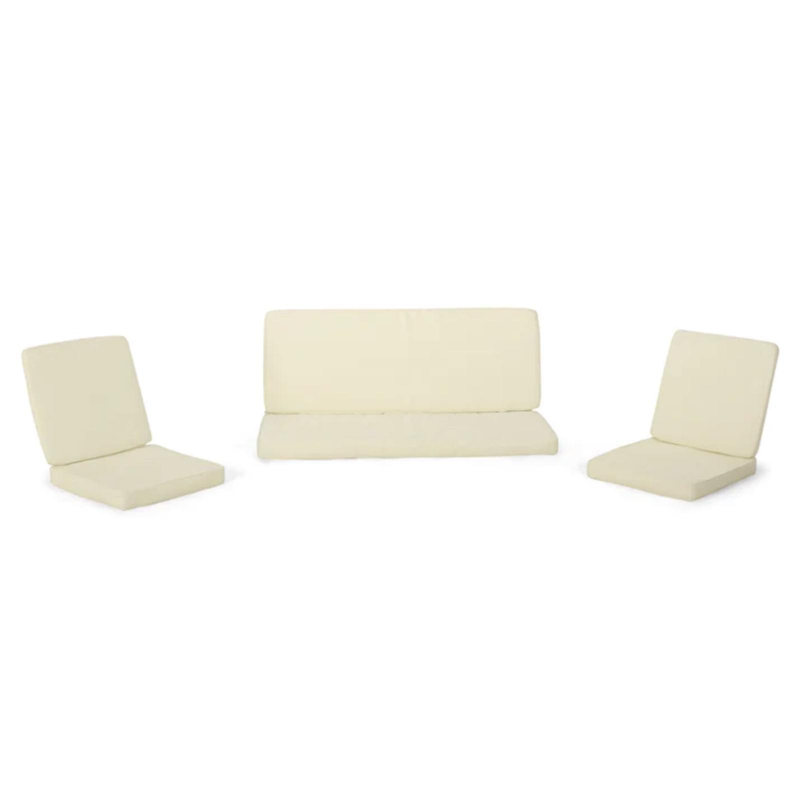 Water-resistant Cream Chair Cushion Set Club Chair Lounger Comfort Pillows