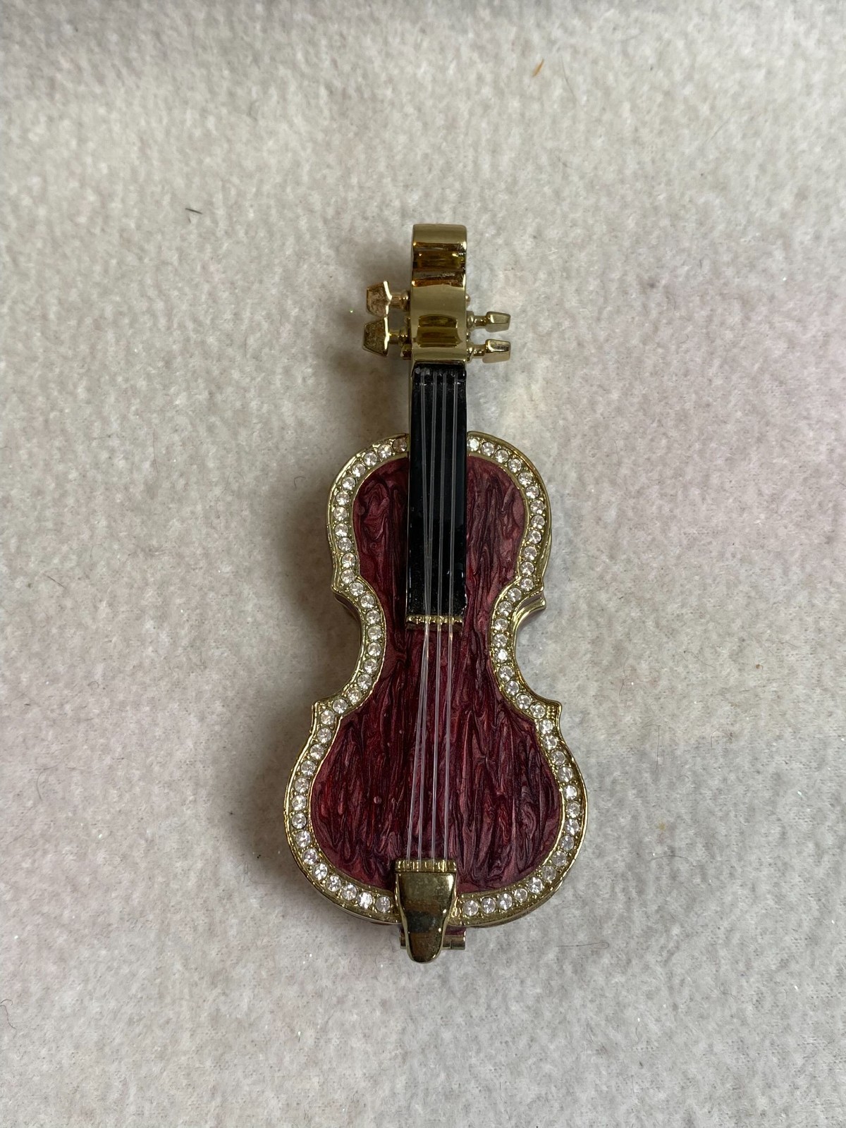 Jeweled / Enameled Violin Trinket Box
