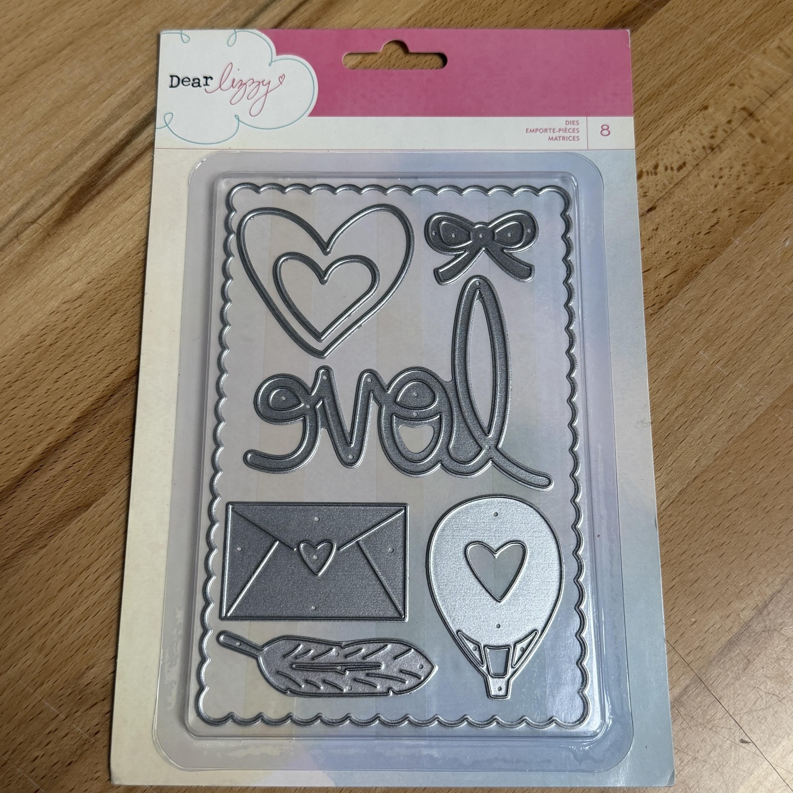 Dear Lizzy American Crafts Love Metal Dies Set Of 8 Nesting Cardmaking Scrapbook