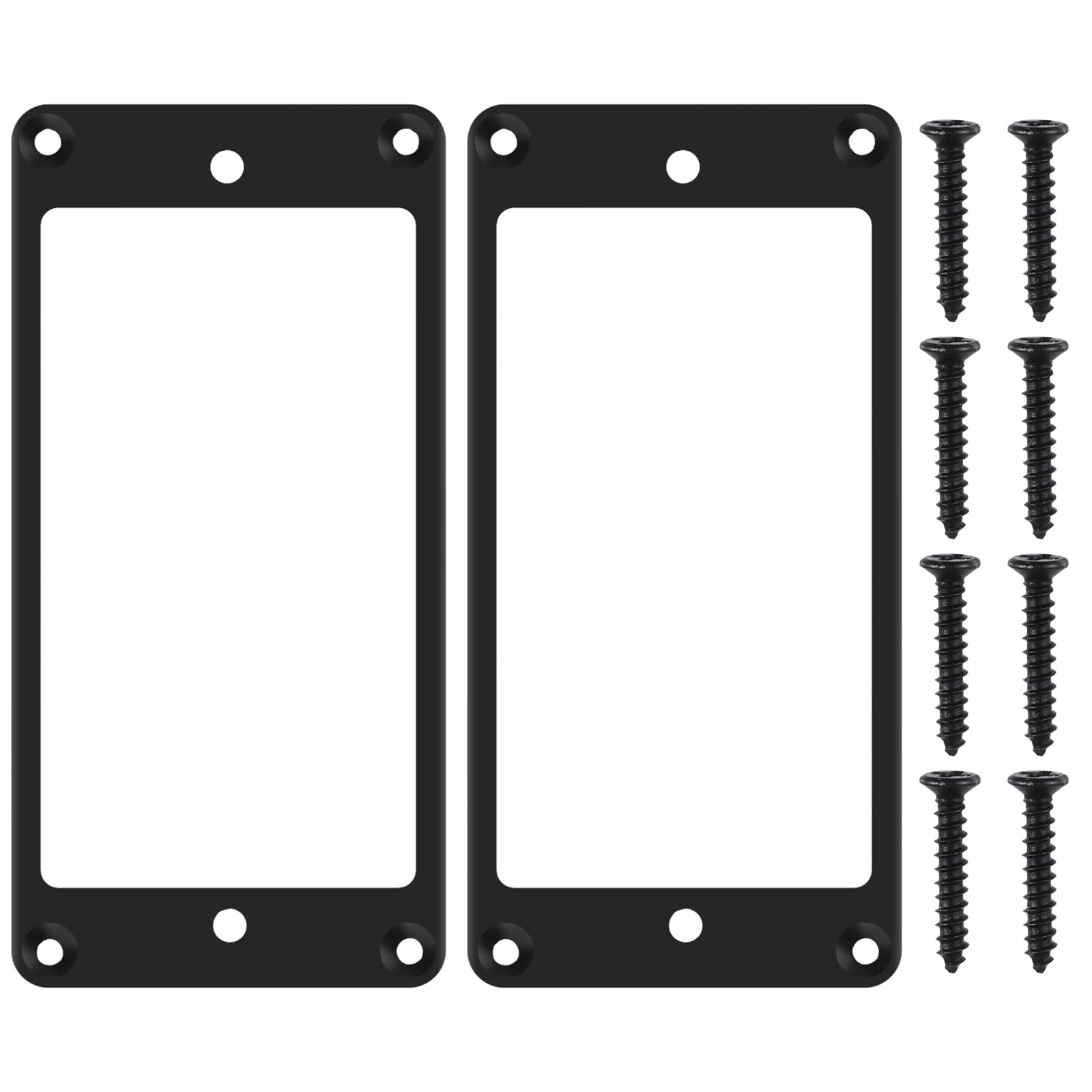 2 Pcs Metal Flat Humbucker Electric Guitar Pickup Ring Black