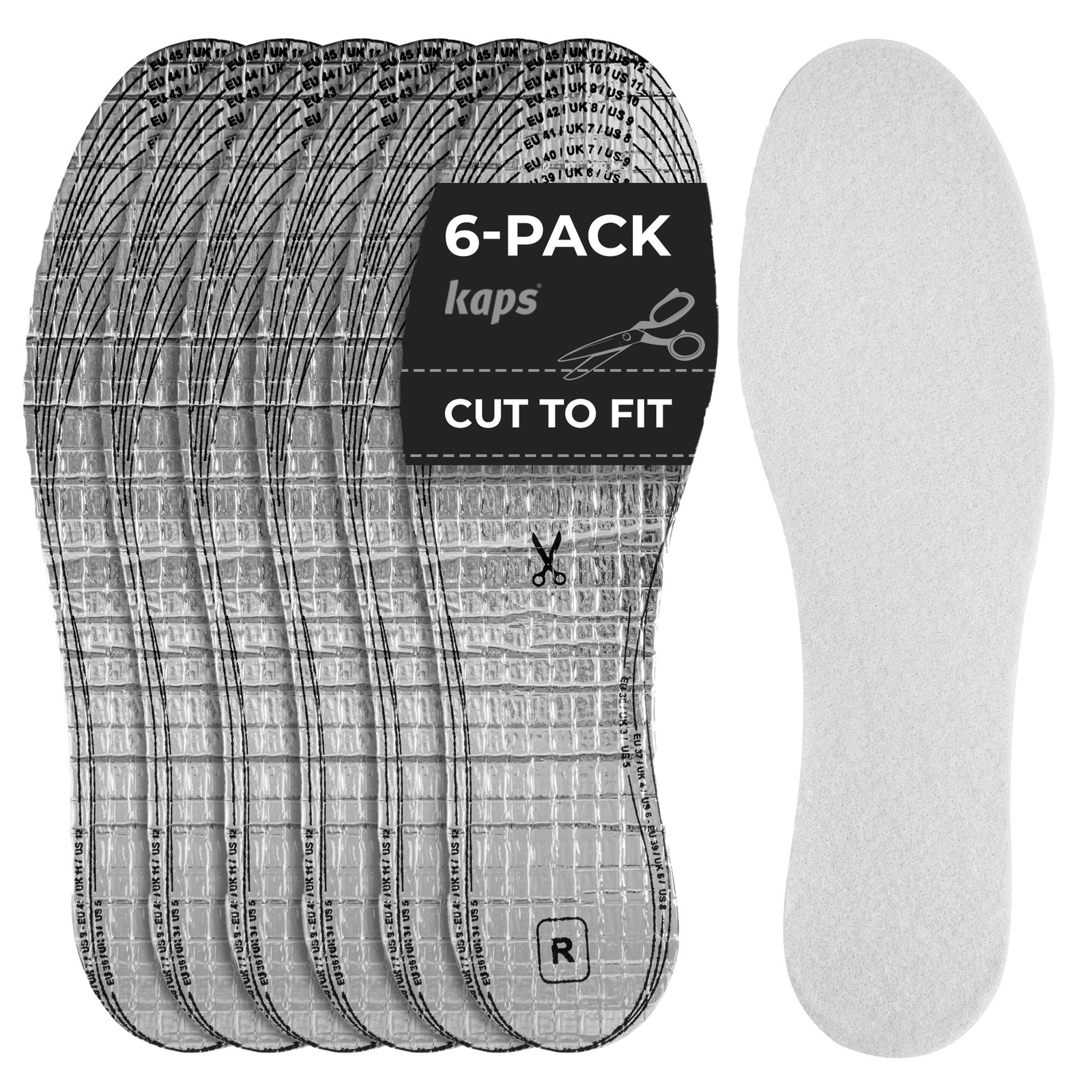 Alu Super Thermal and Insulating Insole Inserts for Shoes Boots, 6 Pairs of C...