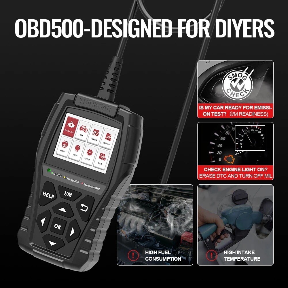 2024 THINKOBD 500 OBDII Code Reader EOBD Car Check Engine Fault Diagnostic Tool