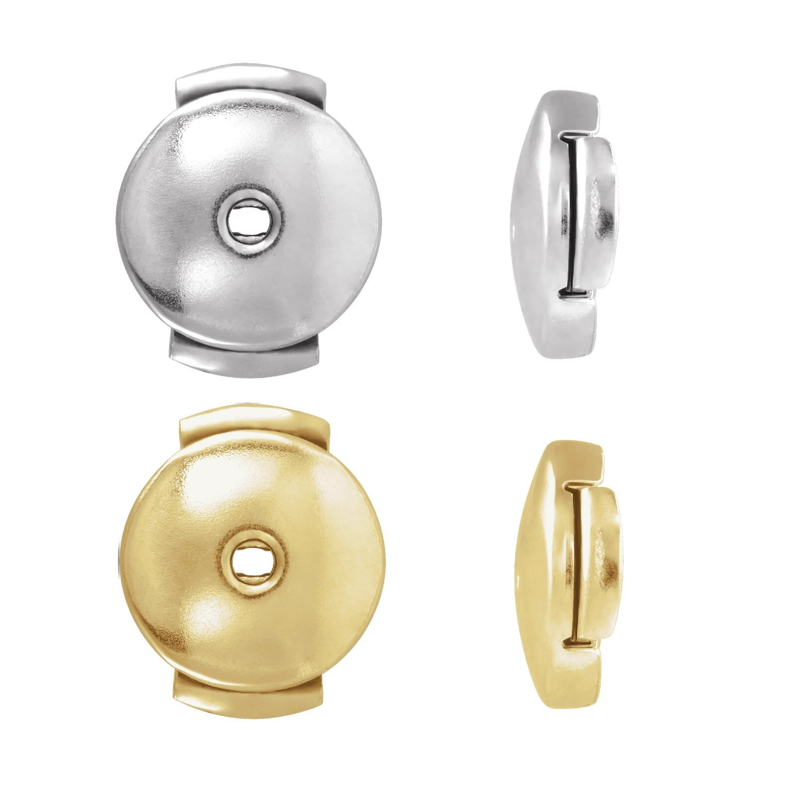 14kt 18kt Gold Platinum Guardian II System Safety Earring Lock Back 7.1 mm Pad