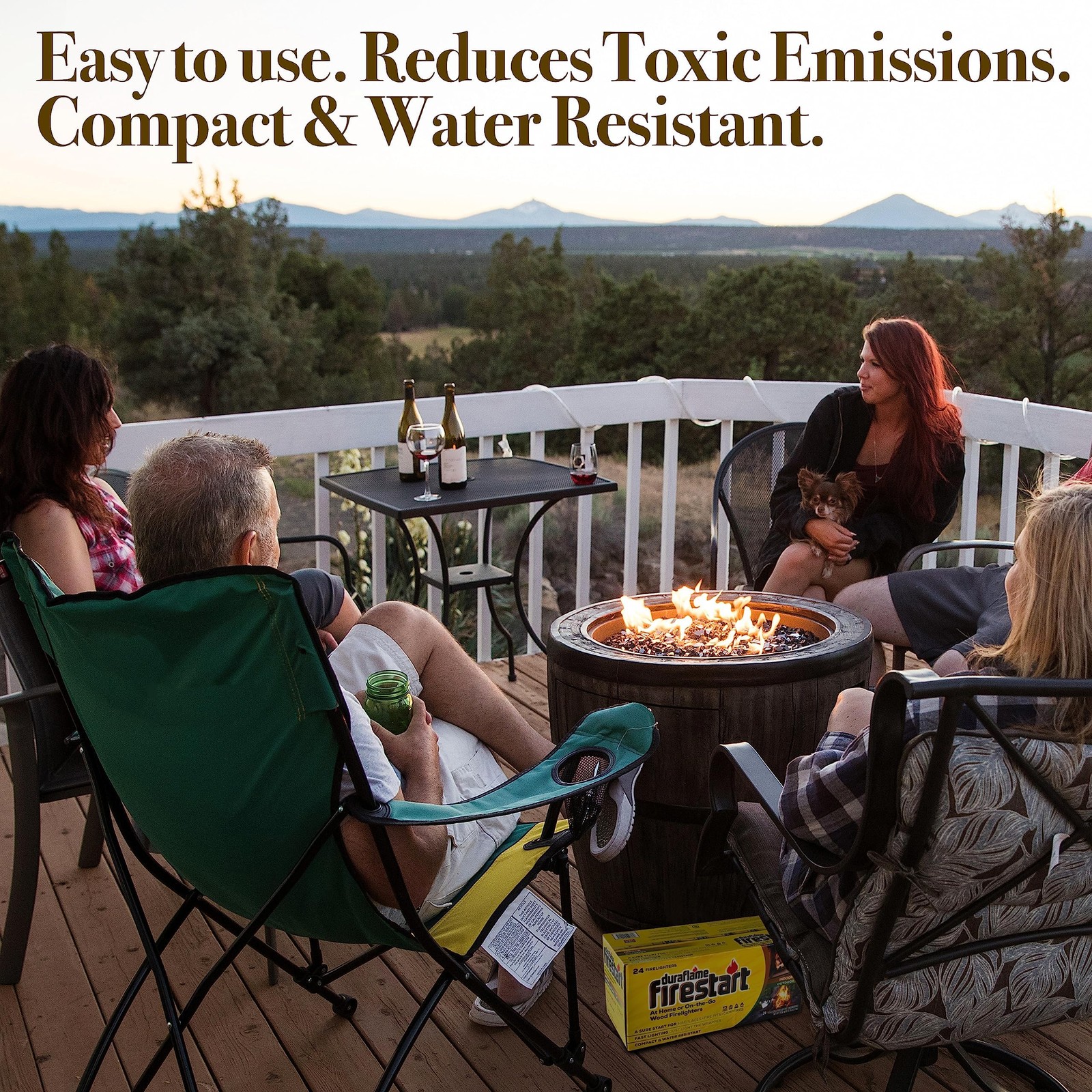Fire Starter Logs for BBQ, Fireplace, Fire Pit & Campfires - 24 Pack