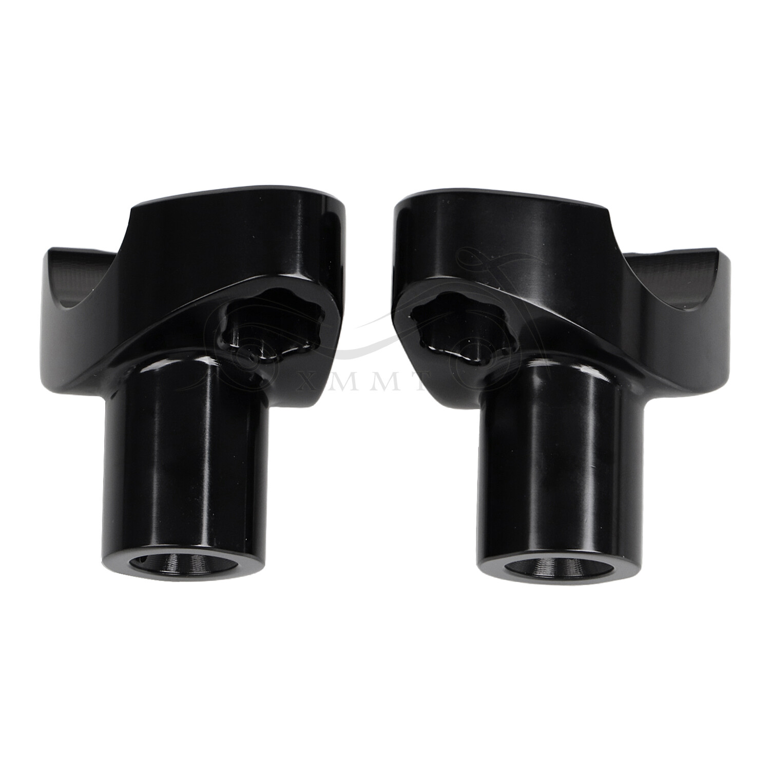 Black 1" Handlebar 2” Risers For Harley Dyna Street Bob Softail Sportster XL 883