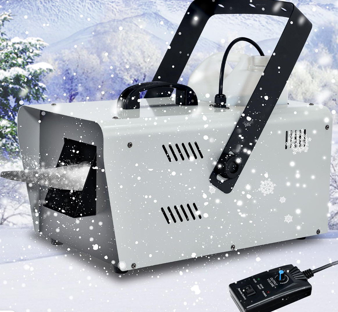 TCFUNDY 1500W Snow Machine for Christmas, Stage Effect, Party w/ Wired Remote