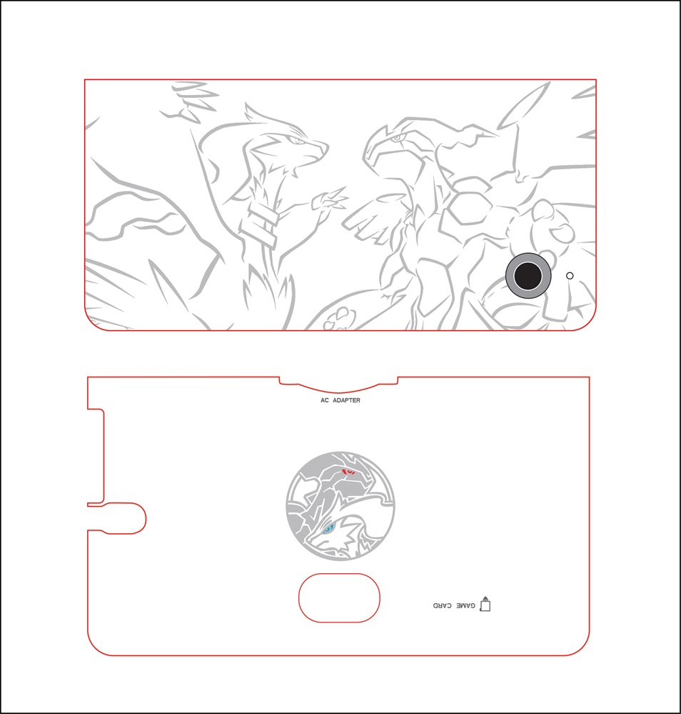 Rare Hot Pokemon Reshiram Zekrom Faceplate Shell Case Cover for Nintendo NDSiLL