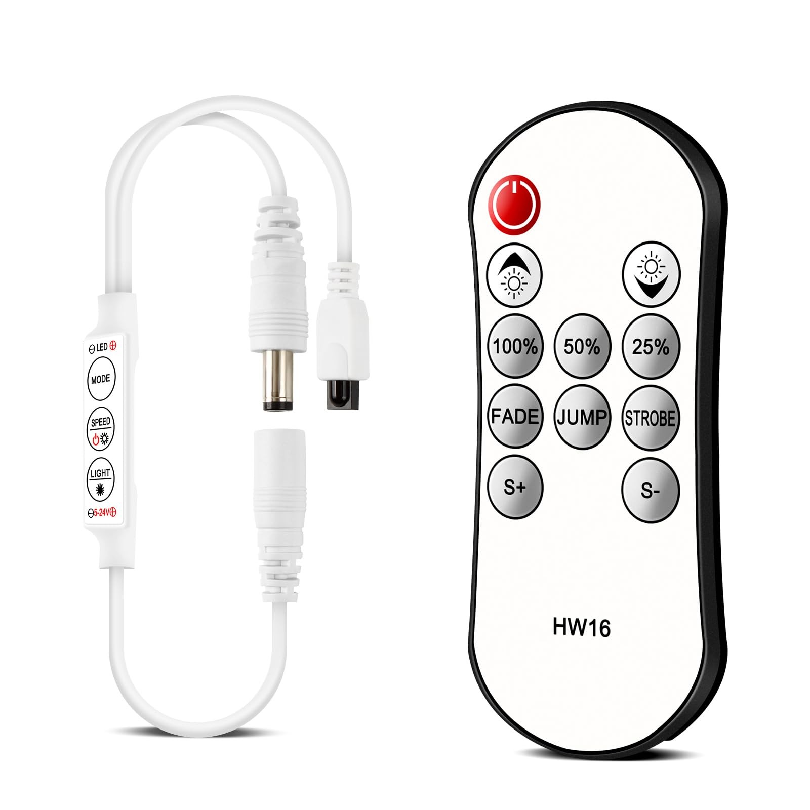 11-Key Mini IR Remote Controller, Single Color Wireless Dimmer, DC 5-24V
