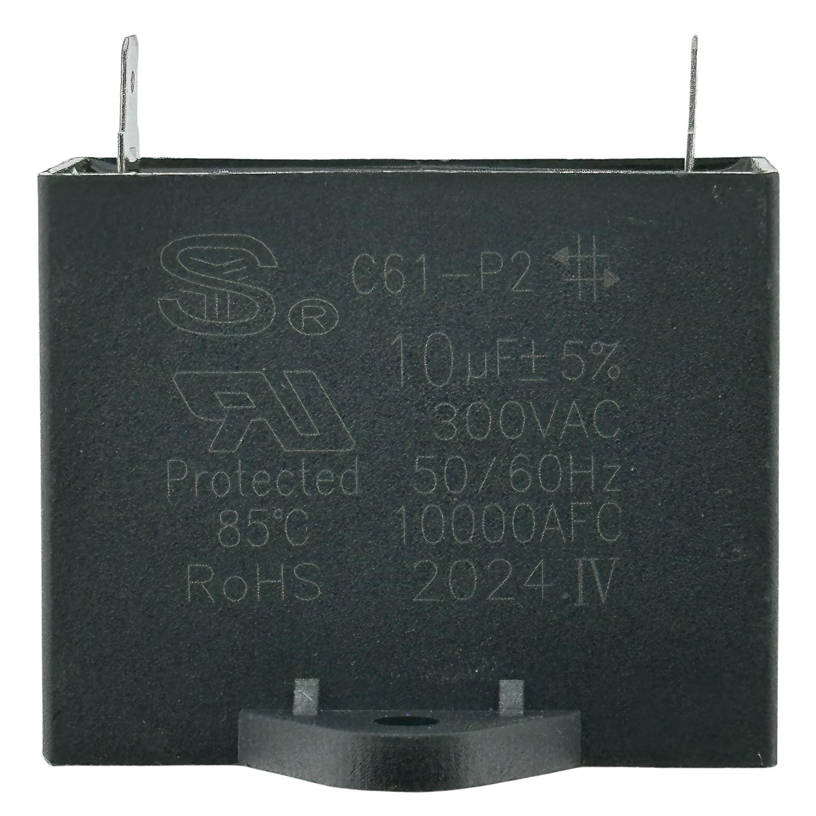 C61-P2 Capacitor 10uF 300VAC, 50/60Hz, 10000AFC, Motor, Pump Start, Replacement