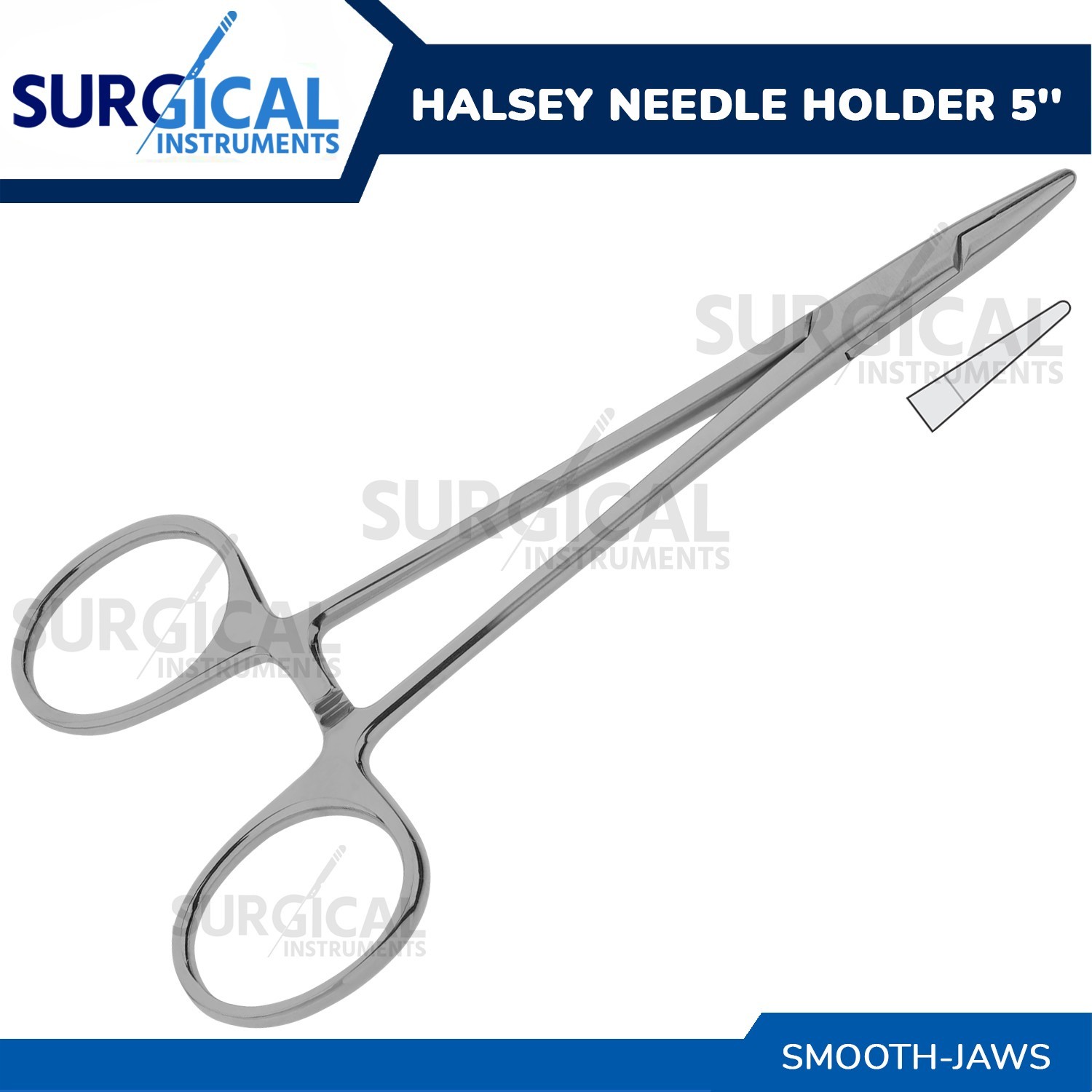 Halsey Needle Holder 5'' Smooth jaws with Ratchet Stainless Steel German Grade