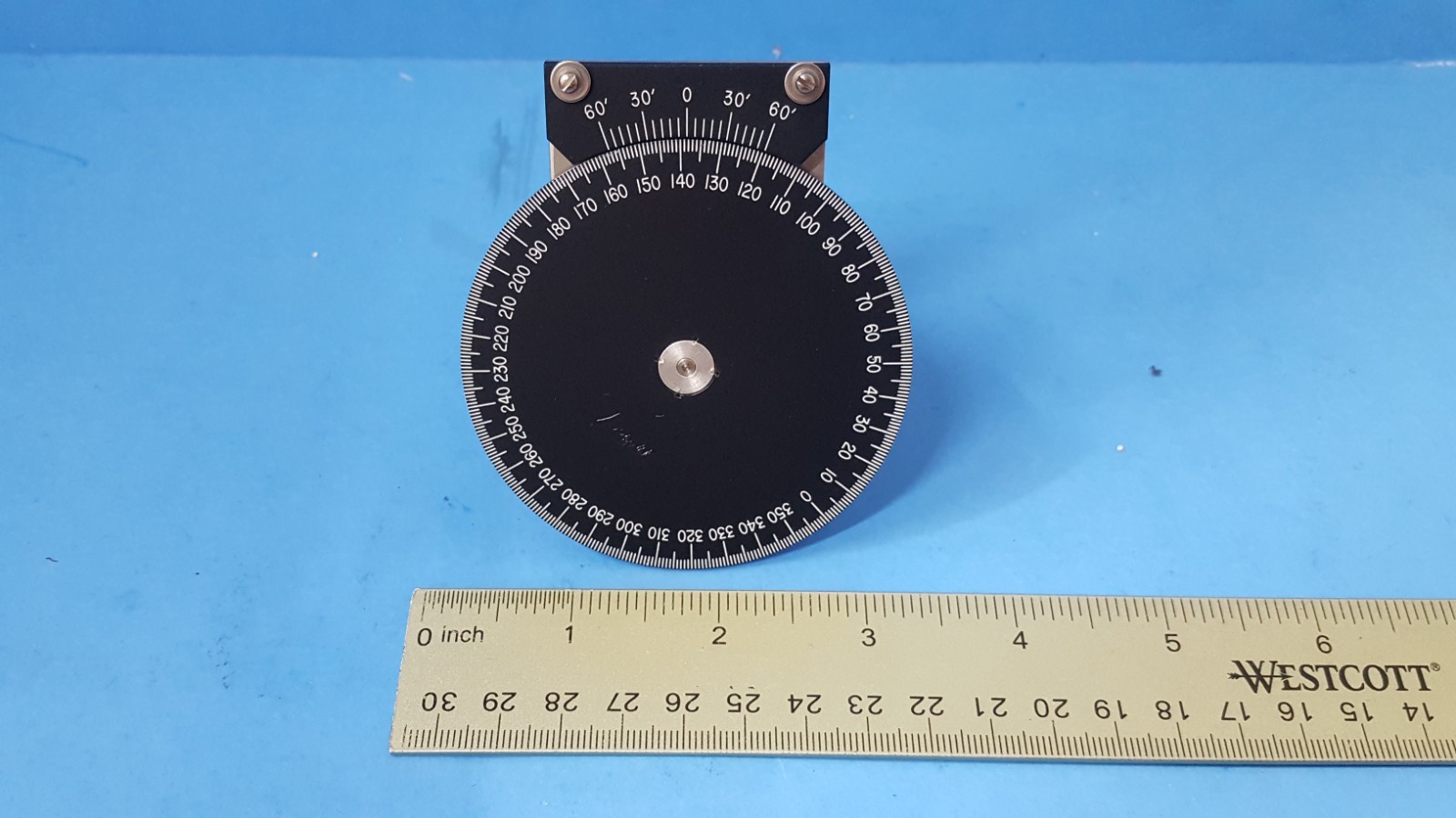 Engraved Flat Disk & Dial, Range 0-360, Outside Diameter: 3", ACKERMAN ENGRAVERS