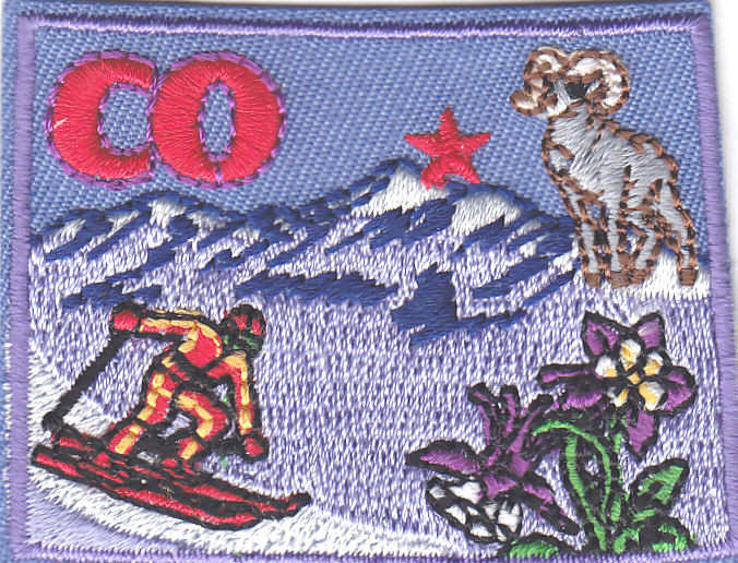 COLORADO STATE SHAPE Iron On Patch Embroidered