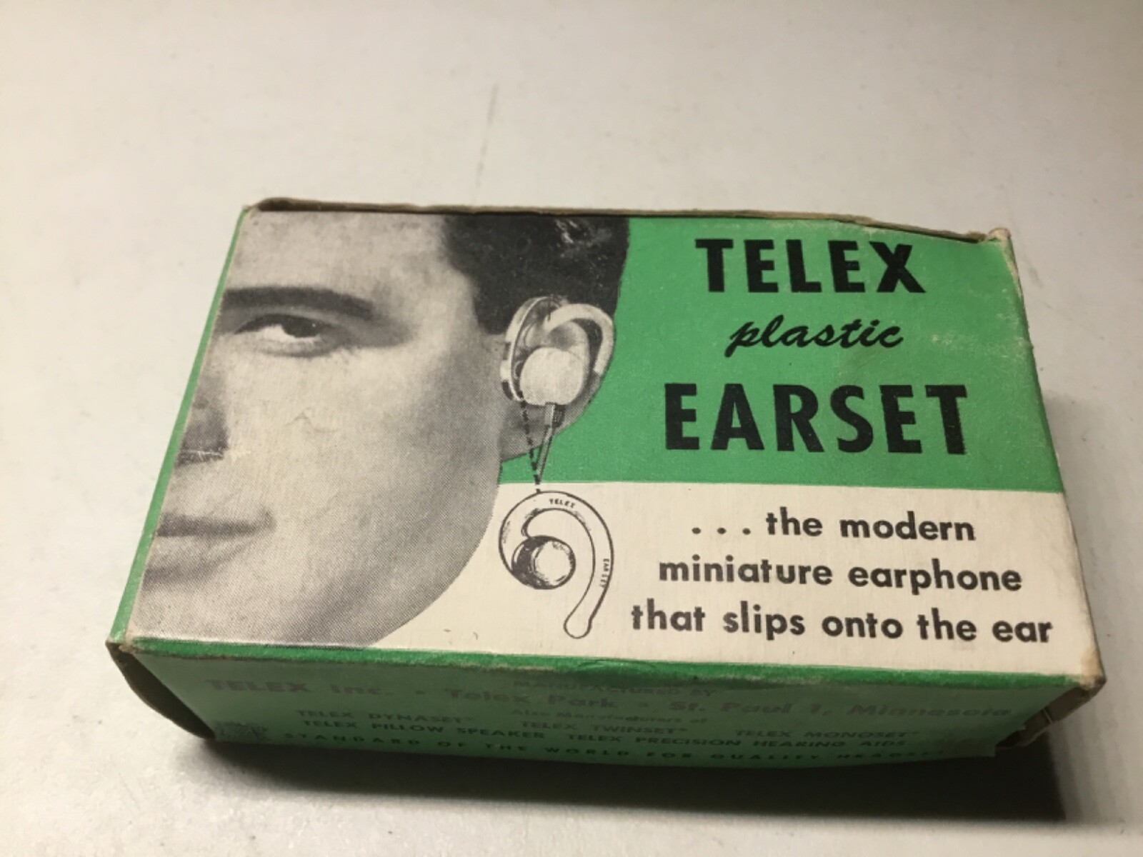 Vintage UNUSED Telex Plastic Earset Open box Earphone and Cord (sealed) #8545