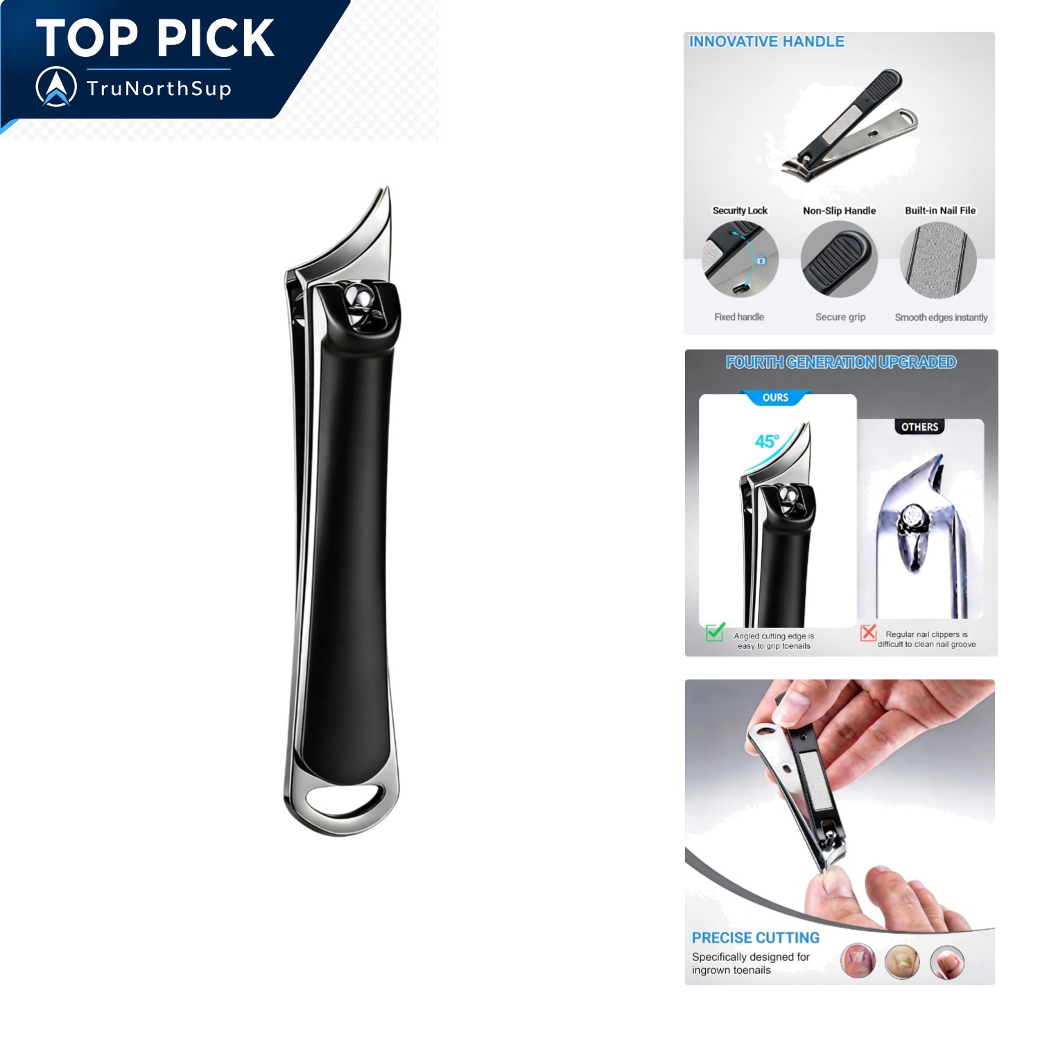 Angled Nail Clippers Oblique Ingrown Toenail Thick Nails Cutter Men Seniors Pro!