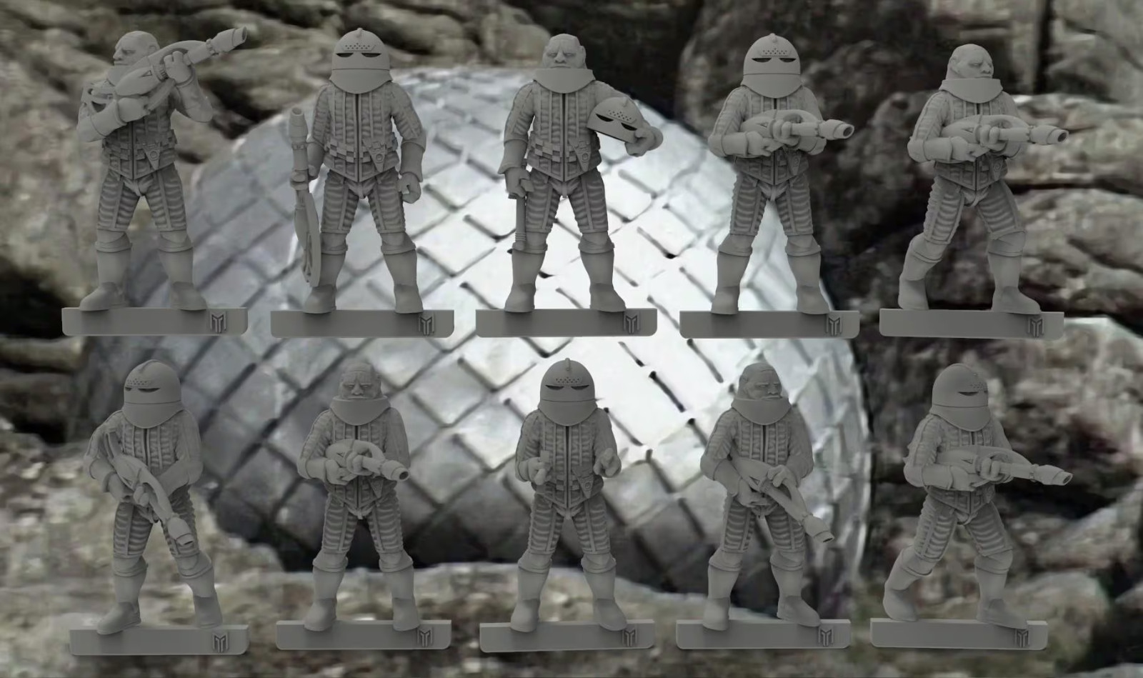 Sontarans - 28mm scale 3D printed resin miniatures x10 (Doctor Who)