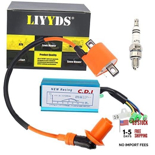 Ignition Coil + Spark Plug + CDI Box for Yamaha Bear Tracker 250, Trail Boss