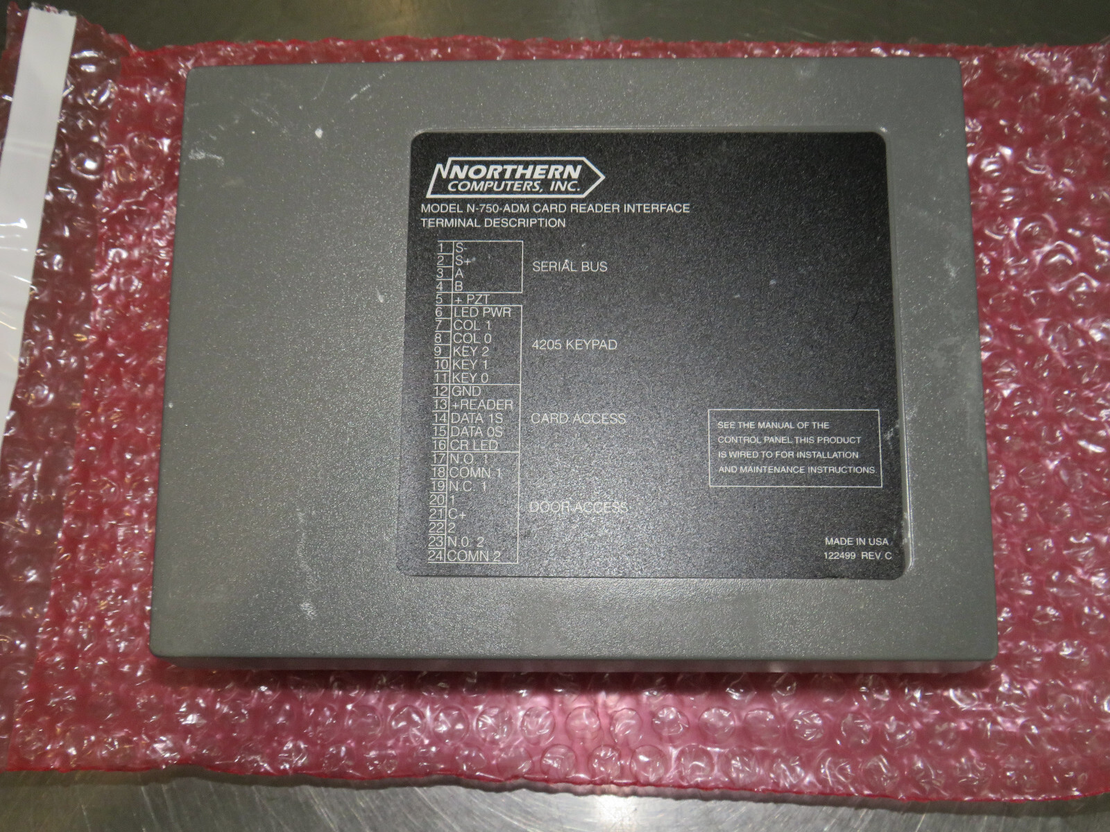 NORTHERN COMPUTERS INC N-750-ADM CARD TERMINAL READER INTERFACE 4 AVAILABLE