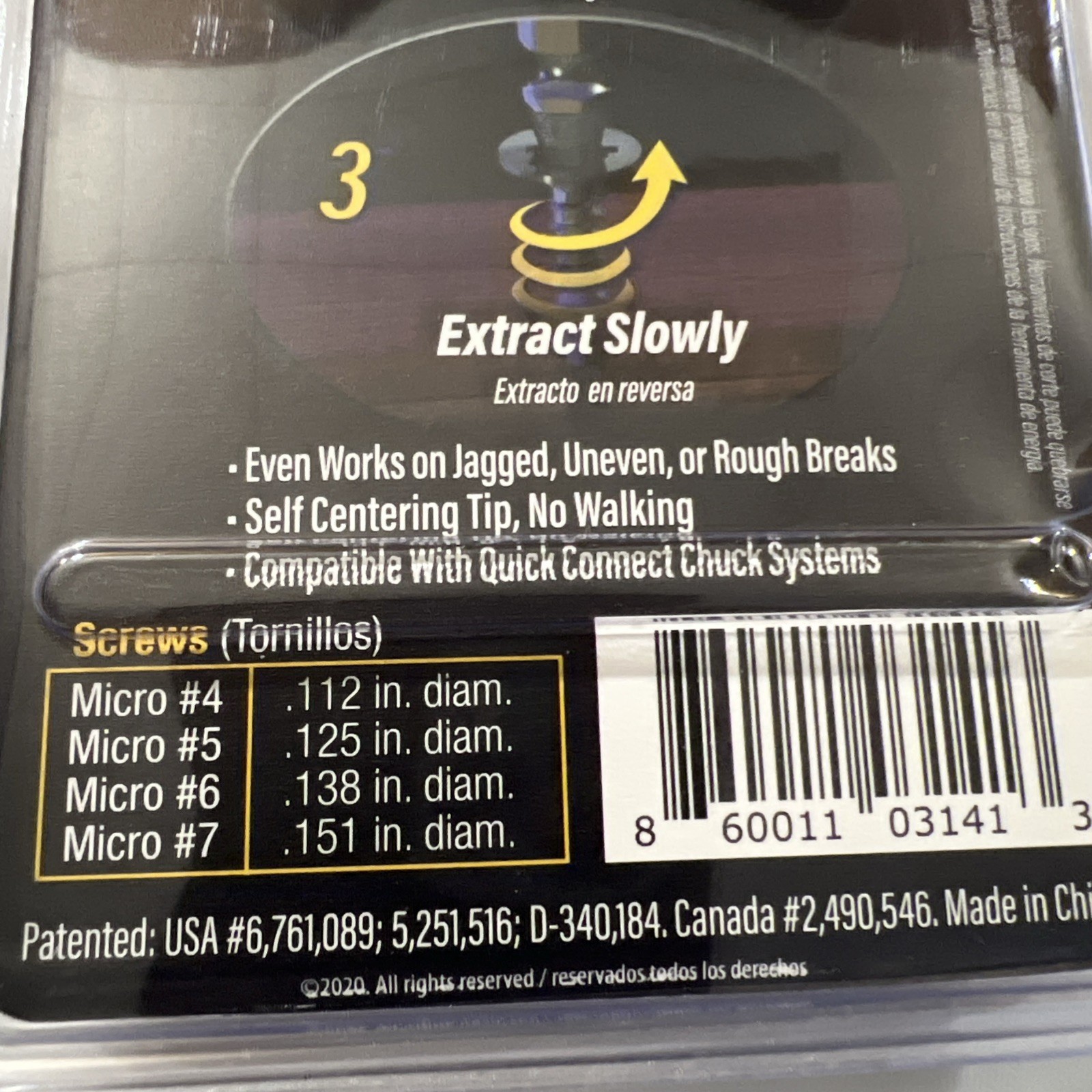 Speed out Pro Micro-Steel Double-Ended 2-in Screw extractor set