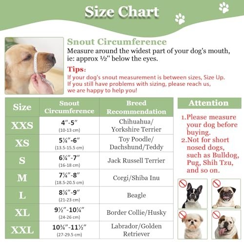 Soft Mesh Dog Muzzle for Small to Large Breeds - Biting, Chewing, Grooming, Pant