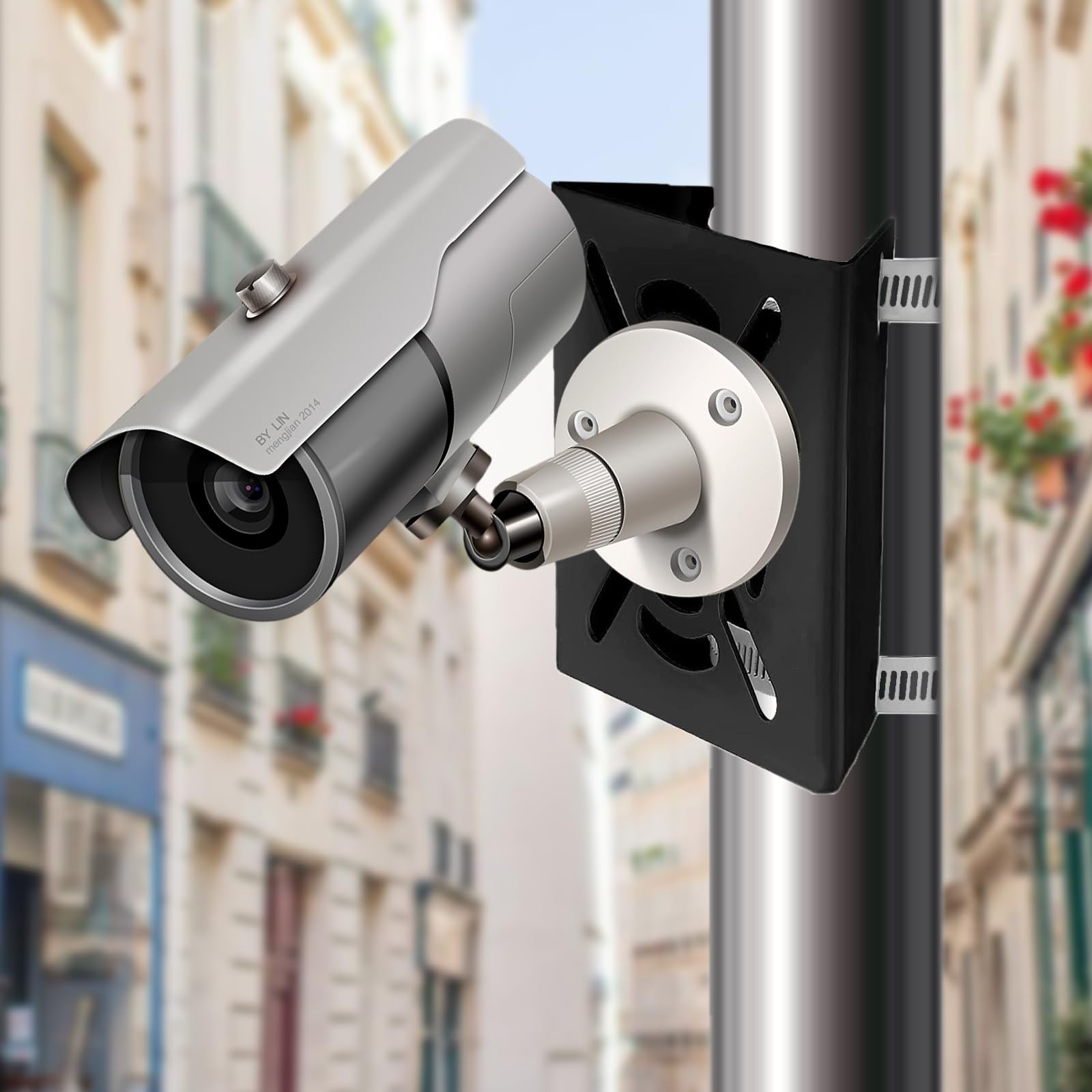 Universal Vertical Pole Mount Adapter Bracket for CCTV Security Camera 1 PACK