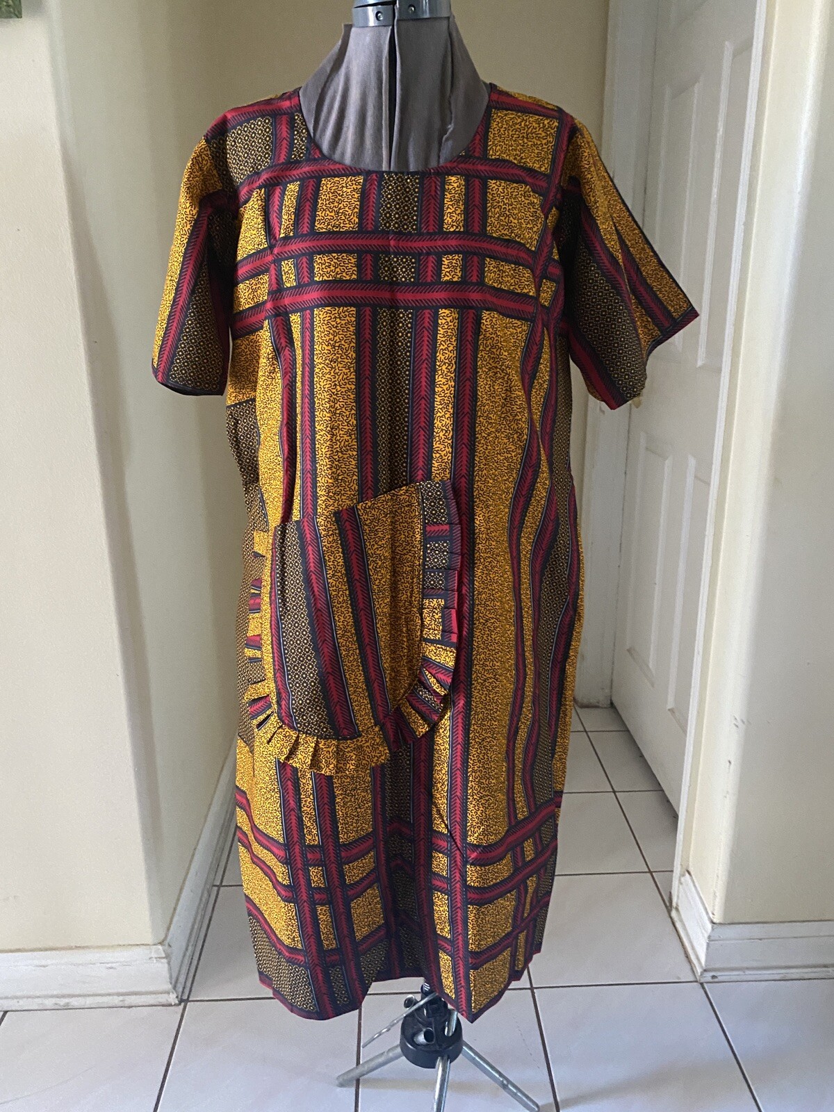 NIGERIAN AFRICAN WAX ANKARA DRESS ( CULTURAL& ETHNIC CLOTHING AFRICA )-L/XLARGE