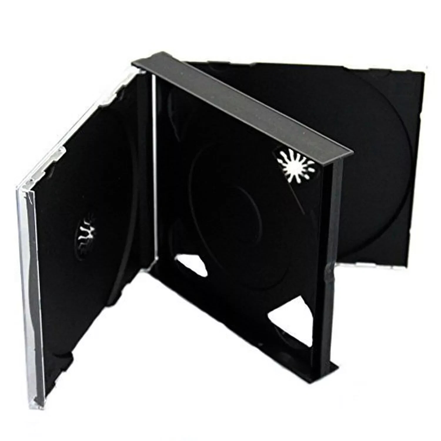 1 x CD DVD Disc 3-way Jewel Cases 25 mm for 3 Discs with Black Tray RIVER