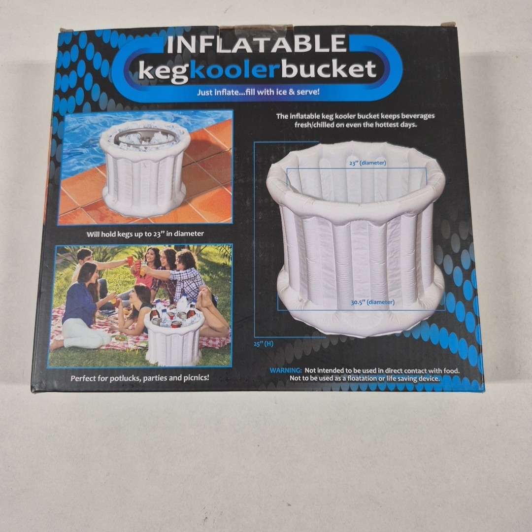 Inflatable kegkoolerbucket Holds 150lbs 23" Diameter Cooler Beer Pool Drinks