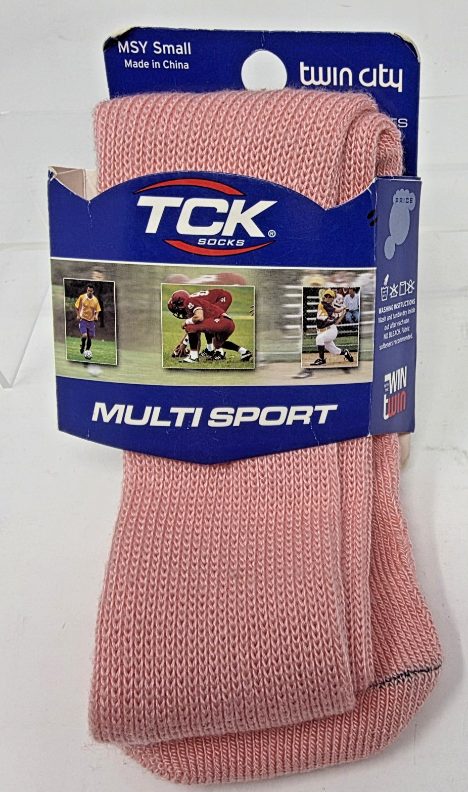 TCK Pink Athletic Tube Socks MSY Small Youth Twin City Knitting USA Sports