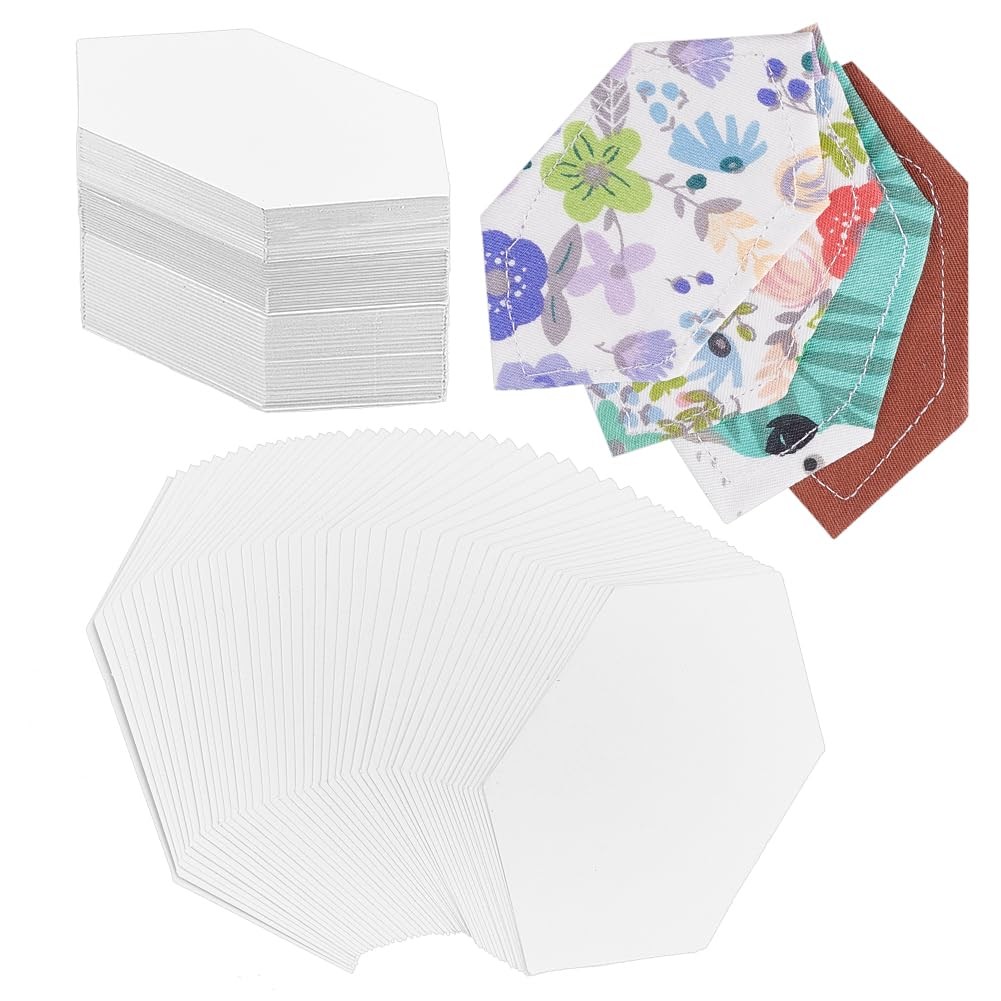200 PCS Elongated Hexagon English Paper Piecing Templates 3.15x1.57 Inch