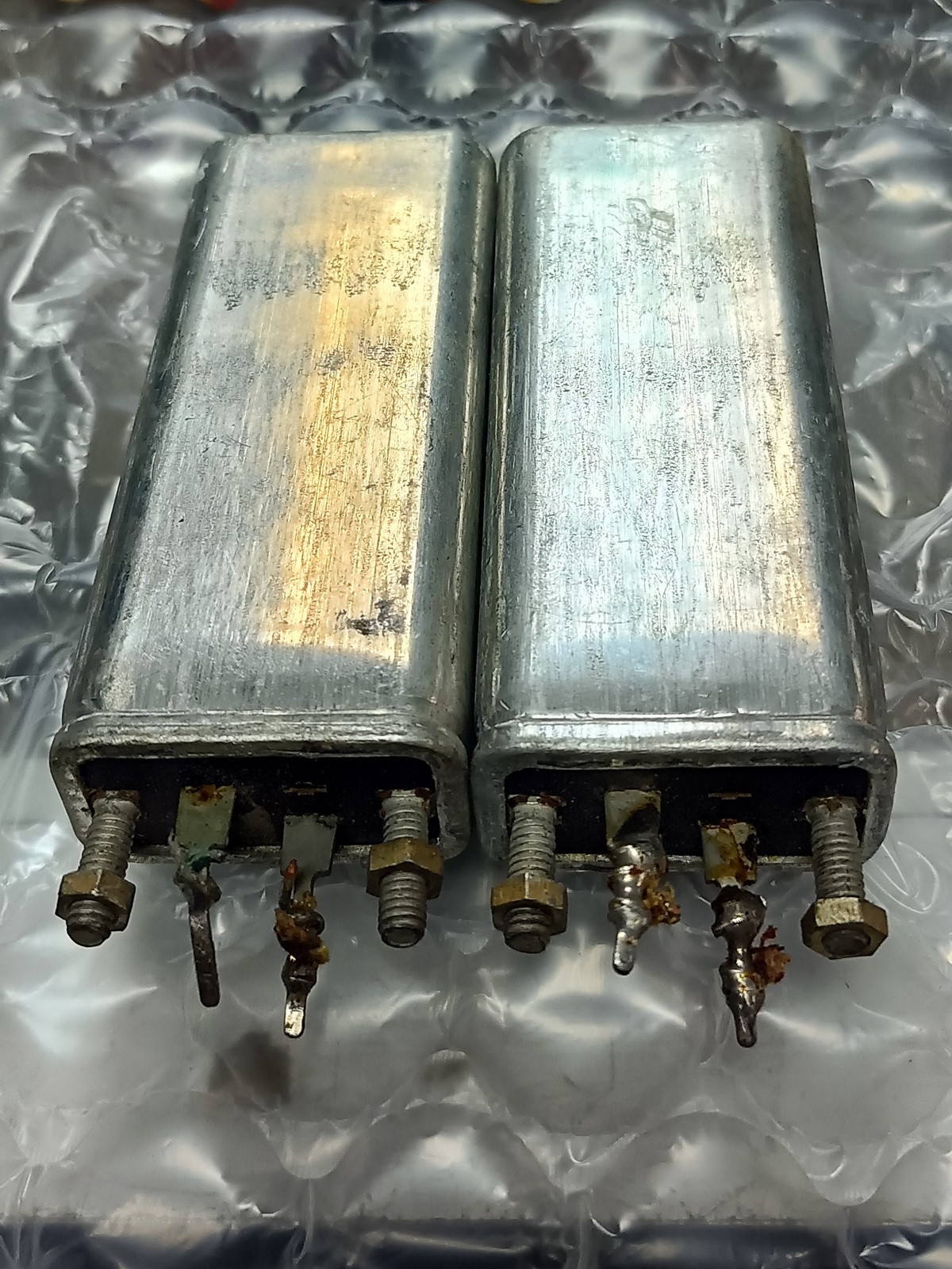 Matched pair Western Electric 513C 10uF capacitor