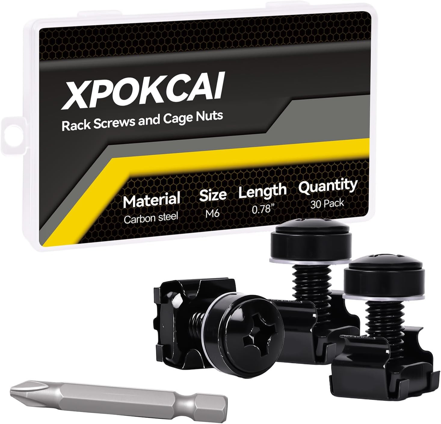 30-Pack M6 X 20Mm Rack Mount Screws and Cage Nuts for Server Racks、Routers&Audio
