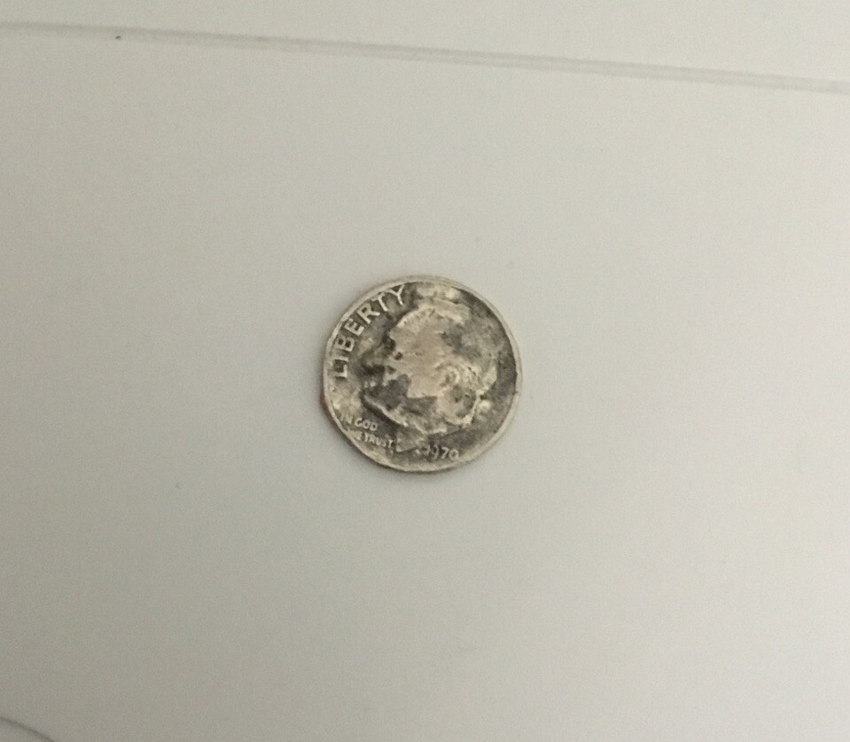 1970 Roosevelt Dime Facial Disfigurement