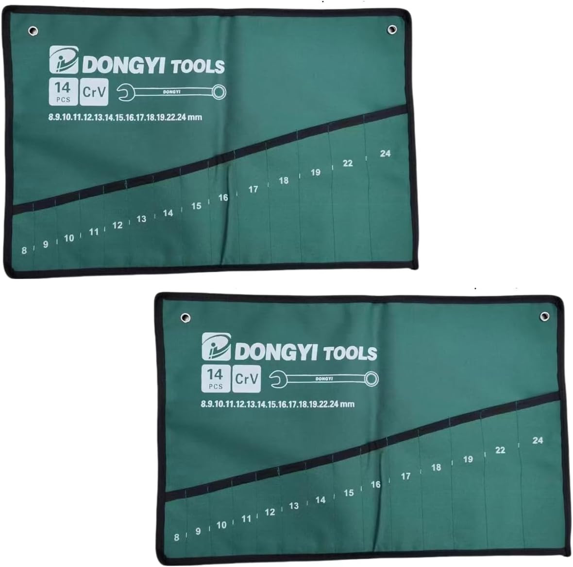 2 Pack Wrench Organizer Roll Up Pouch 14 Pocket Storage Slot Heavy Duty Canva...