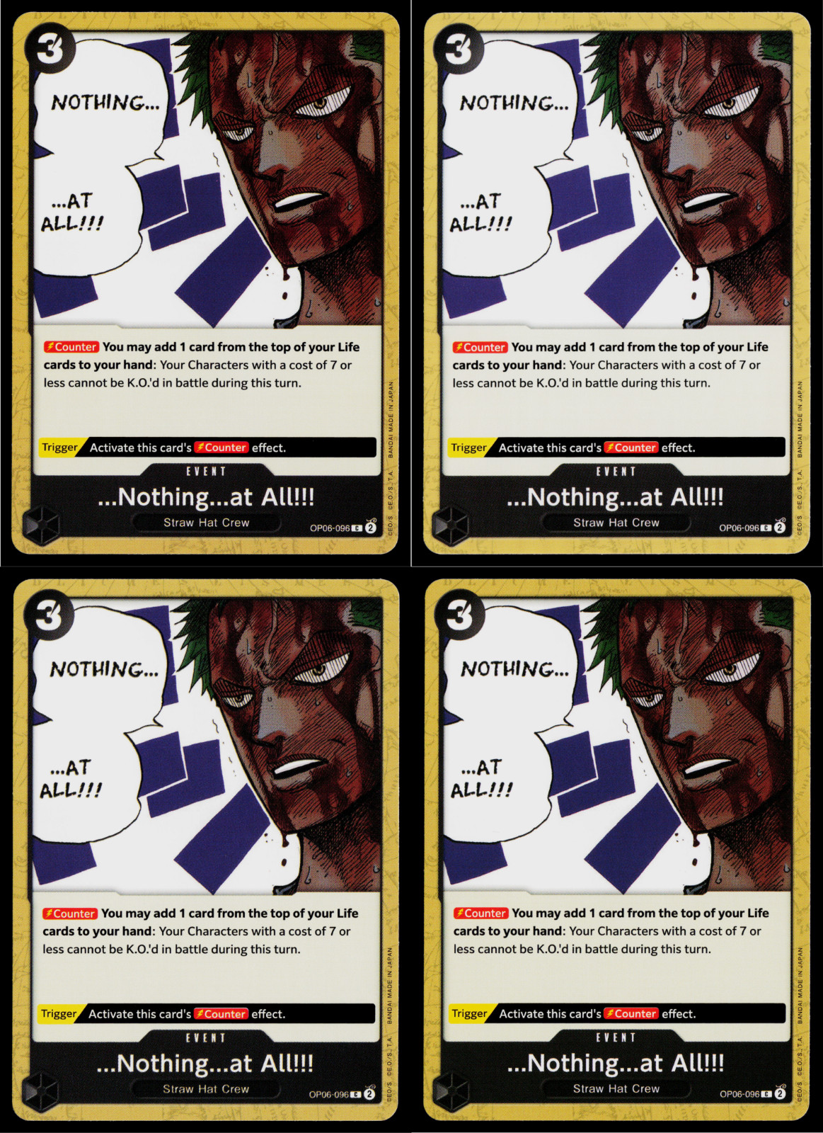 ...Nothing...at All!!! Playset - OP06-096 x4 - Wings of the Captain - One Piece