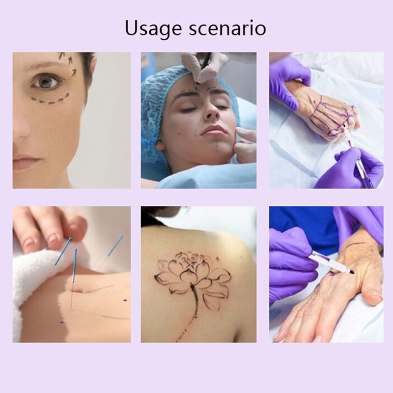Surgical Skin Marker for Eyebrow Skin Tattoo Skin Marker Pen With Ruler Set