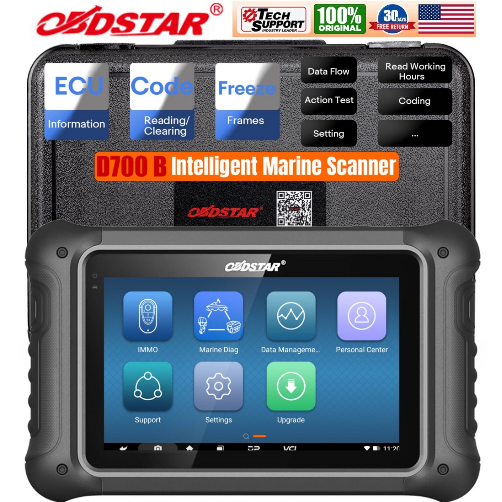 OBDSTAR D700 B for Outboard Marine Diagnostic Scanner Key Coding Action tester