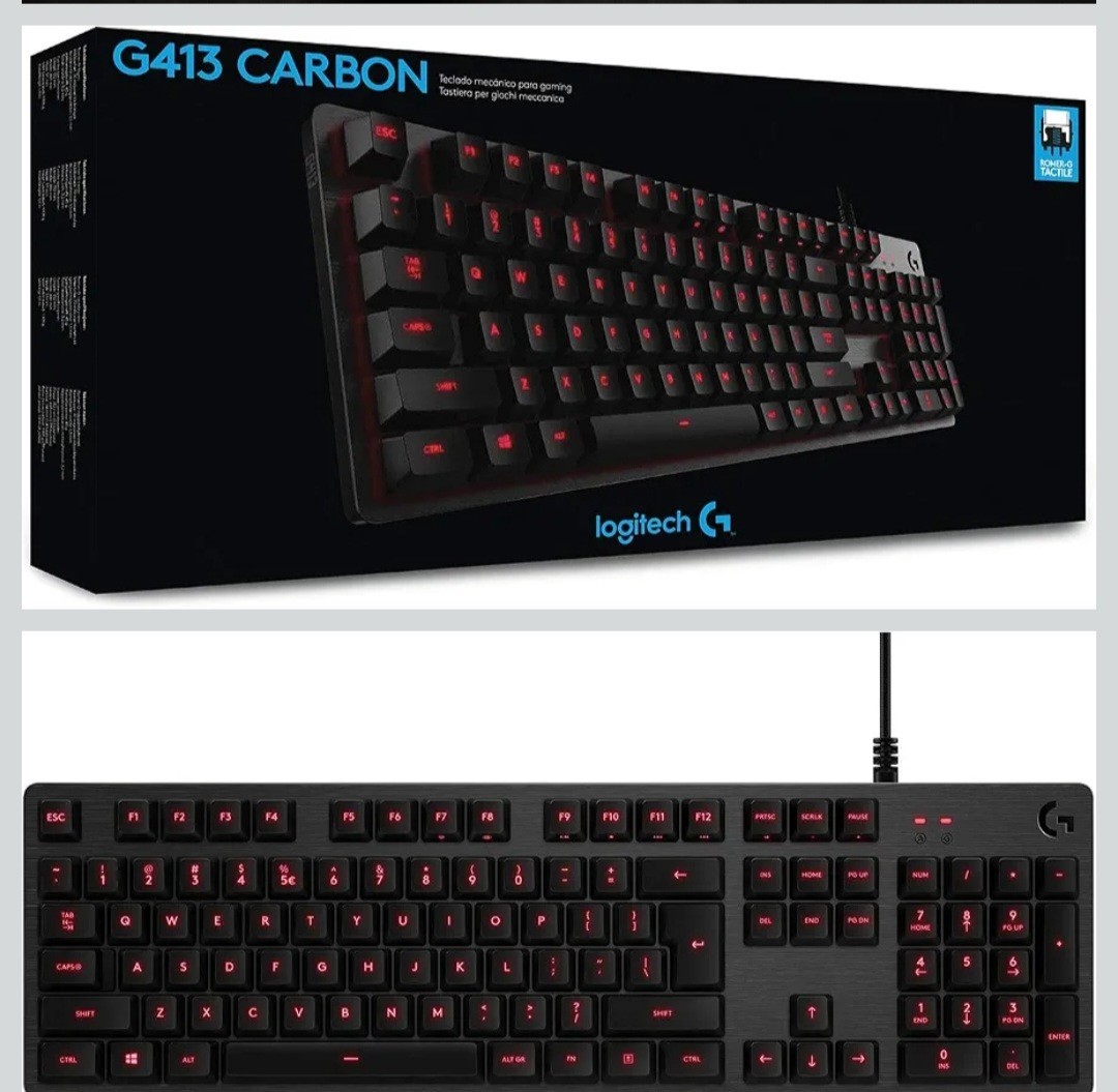 Logitech G413 Mechanical Gaming Keyboard - Carbon (Black) 920-008300