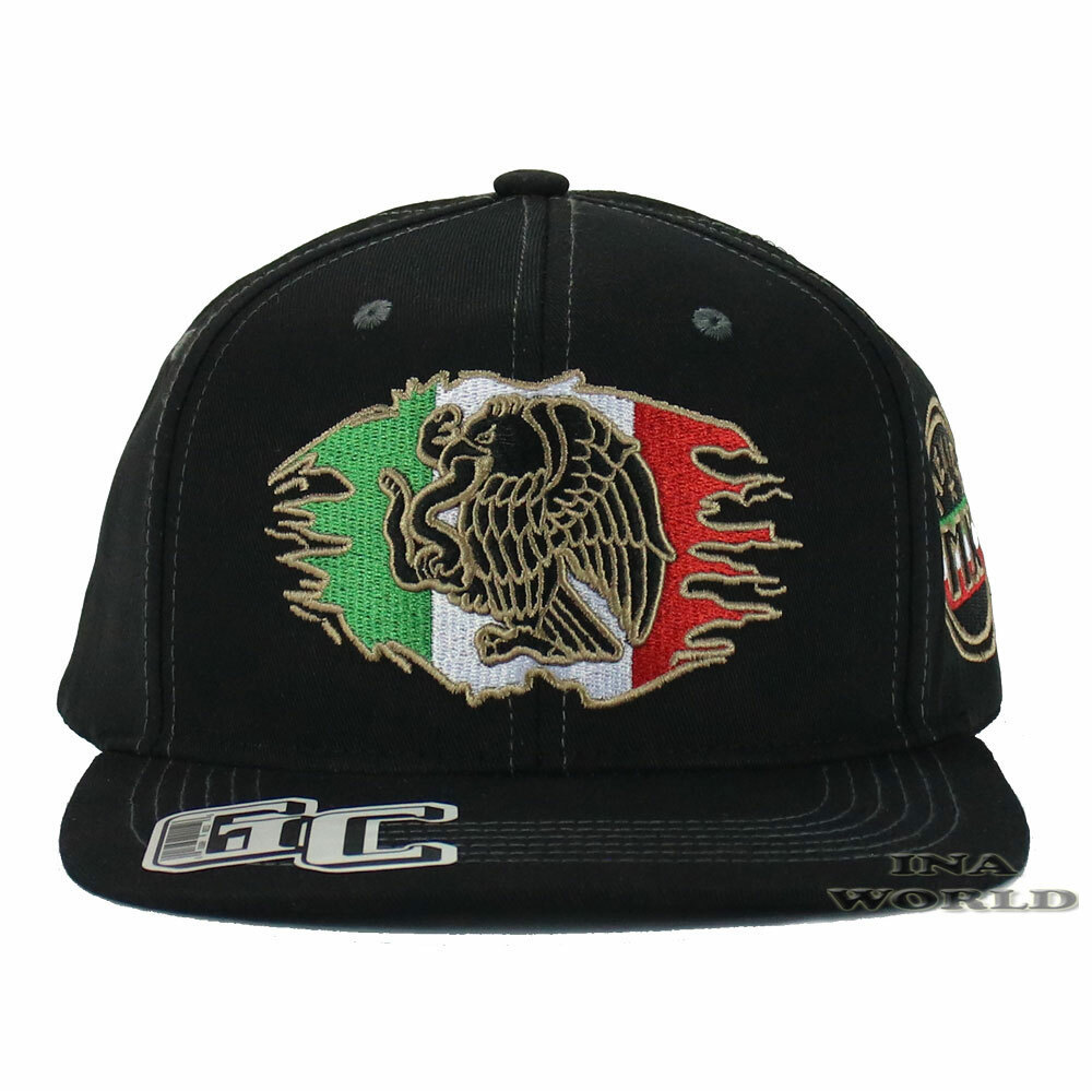 MEXICO Hat Flag Eagle Federal Logo Snapback Mesh Flat Bill Baseball Cap- Black