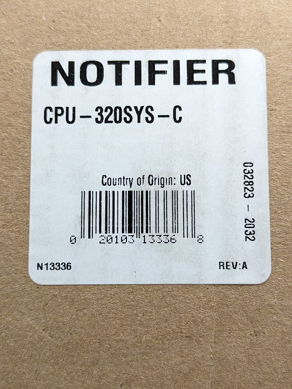 NEW  Notifier CPU-320SYS-C Fire Alarm System