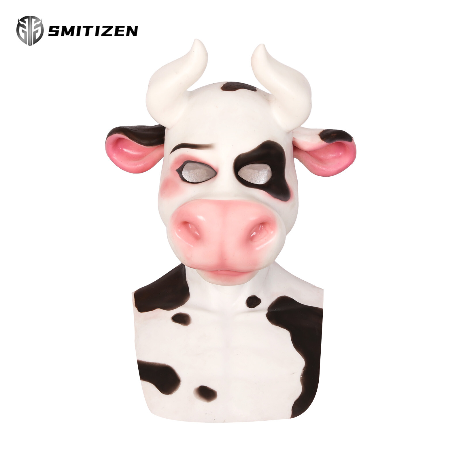 Smitizen Silicon Monster Mask Headwear Spotted Cartoon Milk Cow Cosplay Costumes