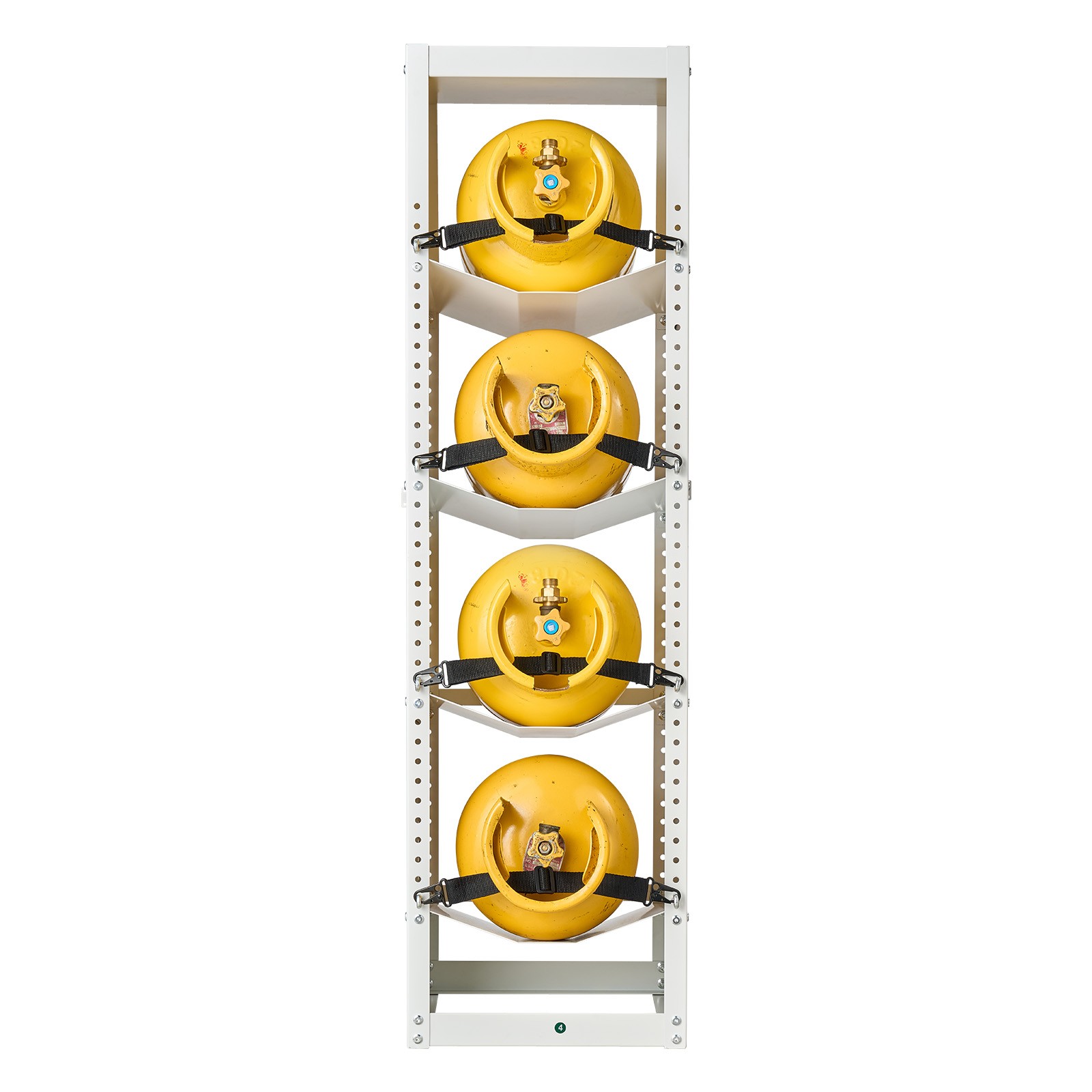 Uimoso Refrigerant Cylinder Storage Rack, 4-Tier, 14.8 x 13 x 52 in, White